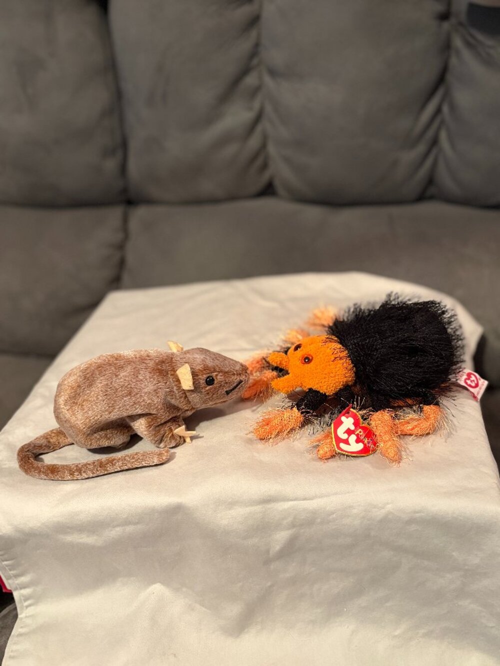 Ty Punkies 2003 SKITTERS Orange/Black Spider + 1999 Beanie TIPTOE Rat-NOS MWMT